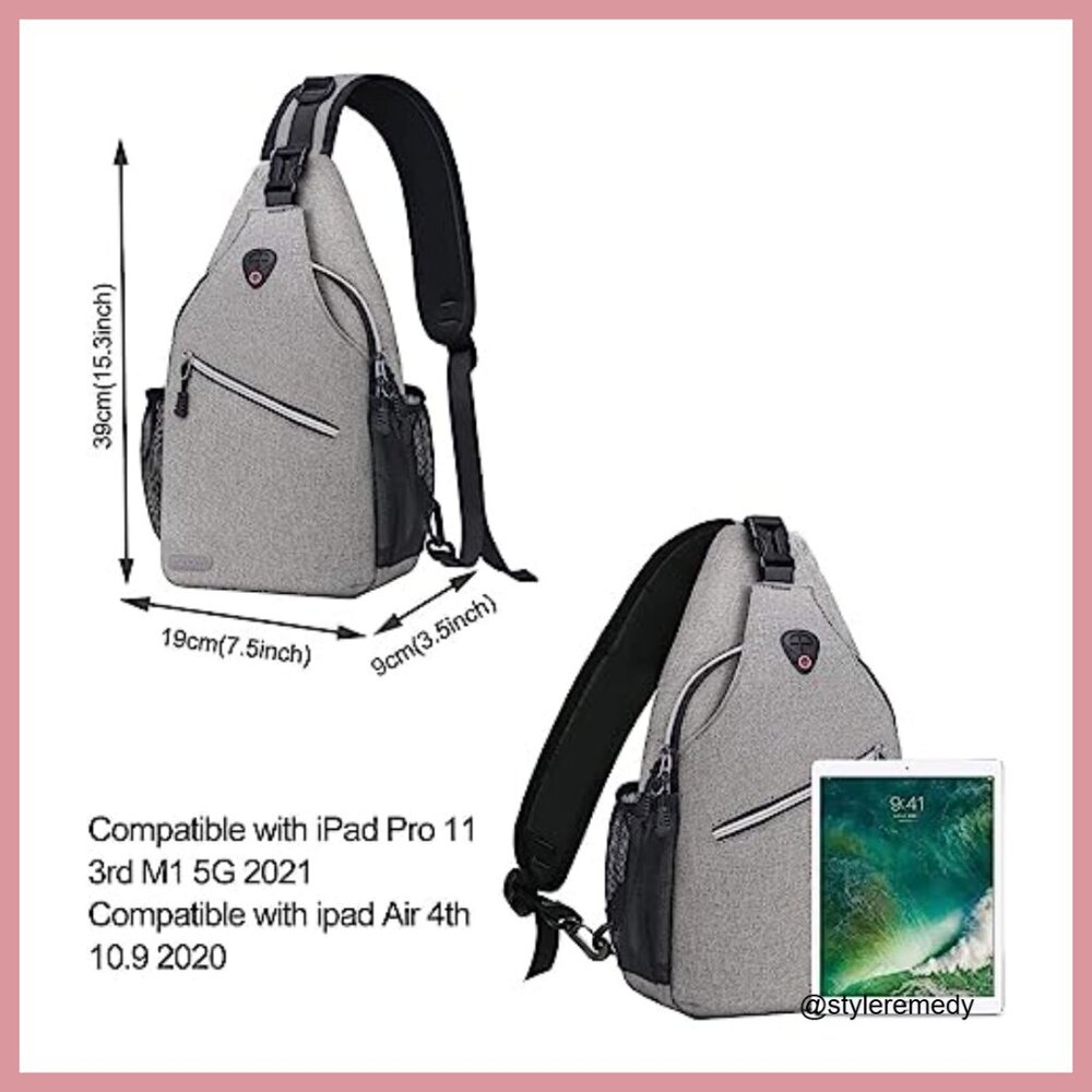 Polyester Sling Backpack, Multipurpose Crossbody … - image 4